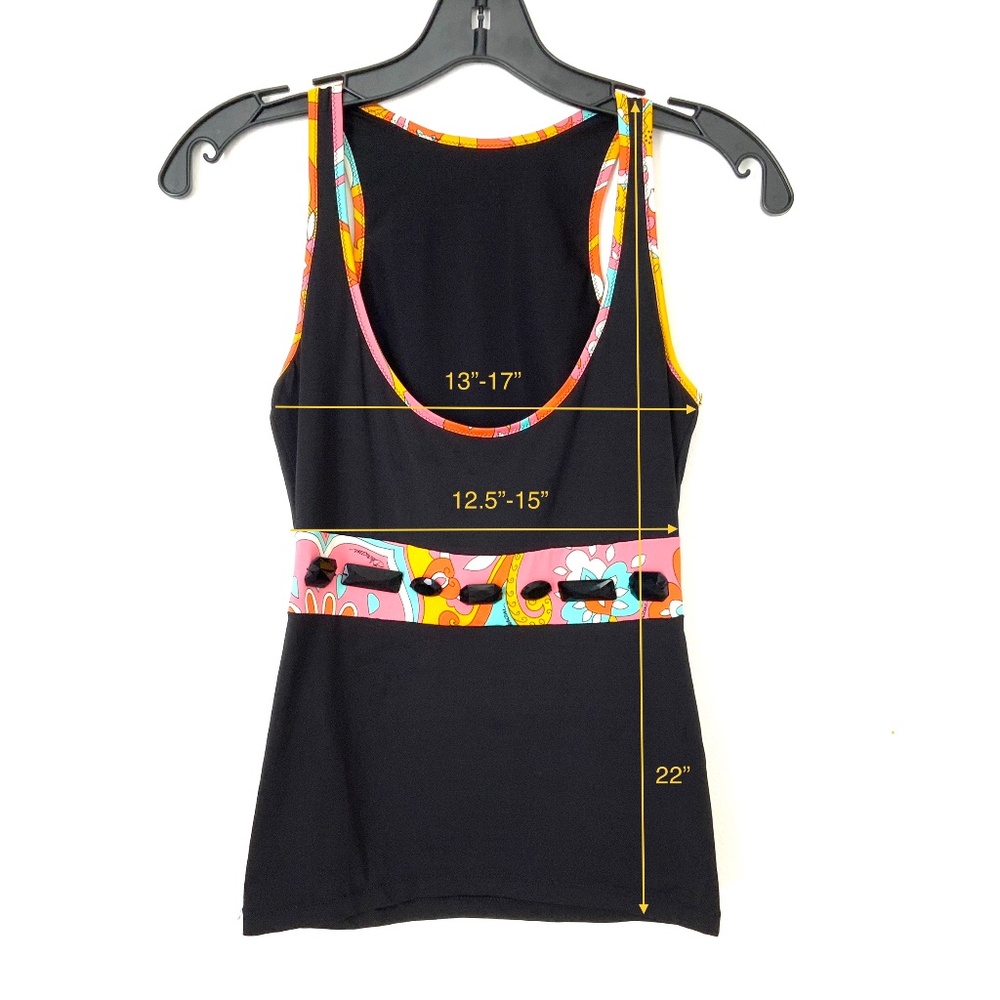 Blumarine Raceback Stretch Trim Embelished Black Tee Top